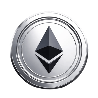 Grafický prvek zobrazující kryptoměnovou minci Ethereum ETH ve formě plovoucí animace
